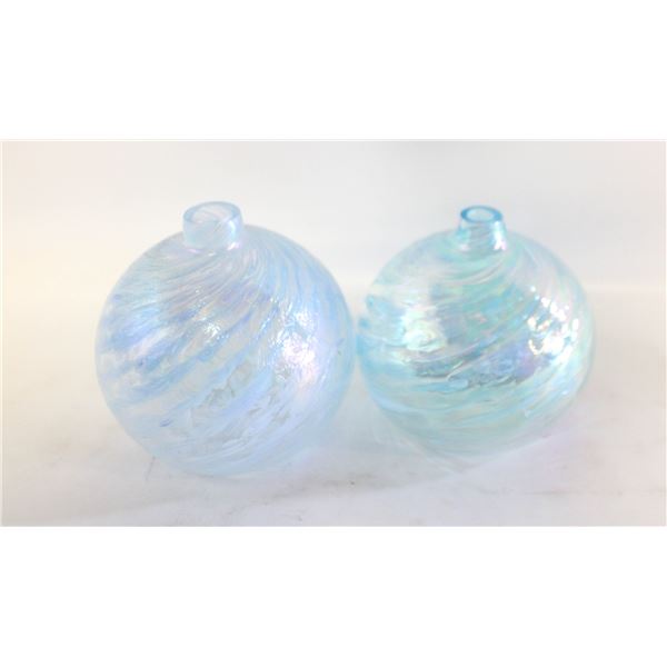 2 JAN BENDA OIL LAMPS/BUD VASES