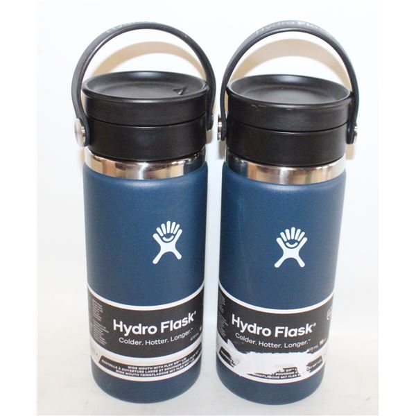 16 OZ HYDROFLASK COFFEE CUP BLUE + ONE OTHER