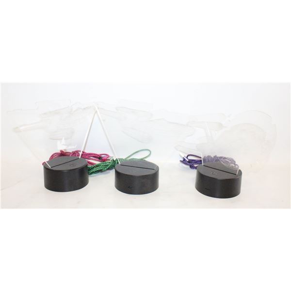 3 STAR TREK HOLOGRAM LIGHTS+POWER CORDS