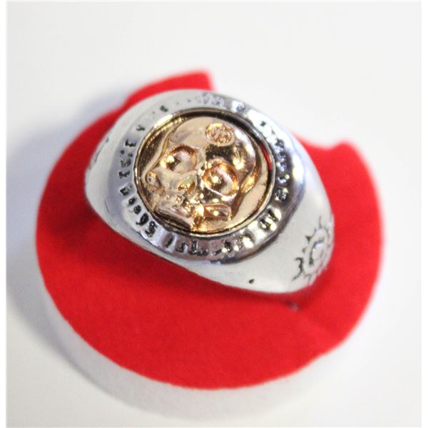 NEW GOLD TONE SKULL RING SZ12