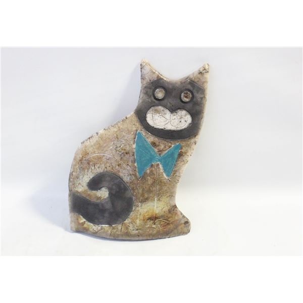 RAKU POTTERY CAT BY PATTI HARTNAGEL