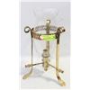 Image 1 : LARGE BRASS CANDLEHOLDER W/GLASS SHADE