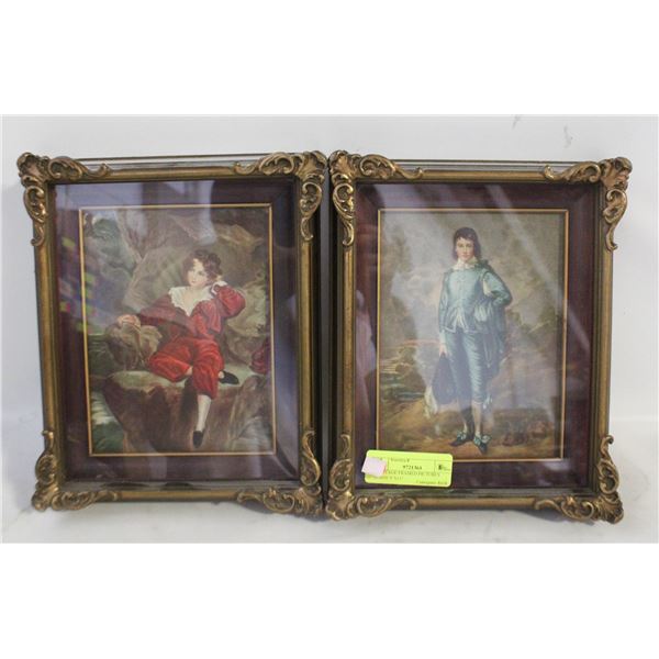 2 VINTAGE FRAMED PICTURES APROX 9"X11"
