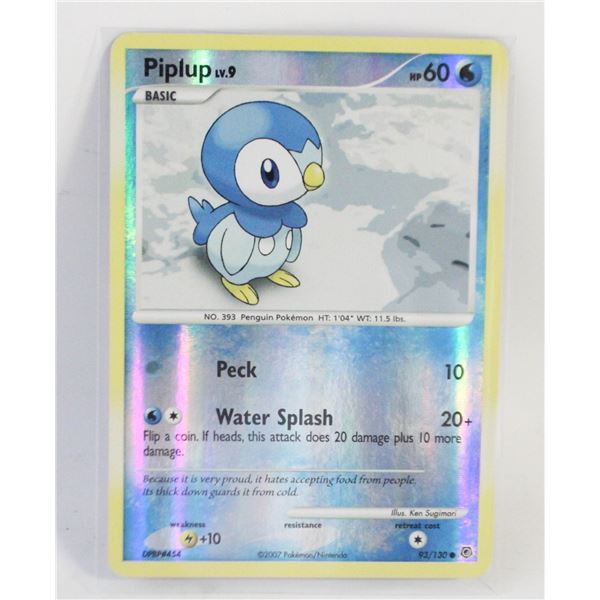 2007 PIPLUP REVERSE HOLO POKEMON CARD
