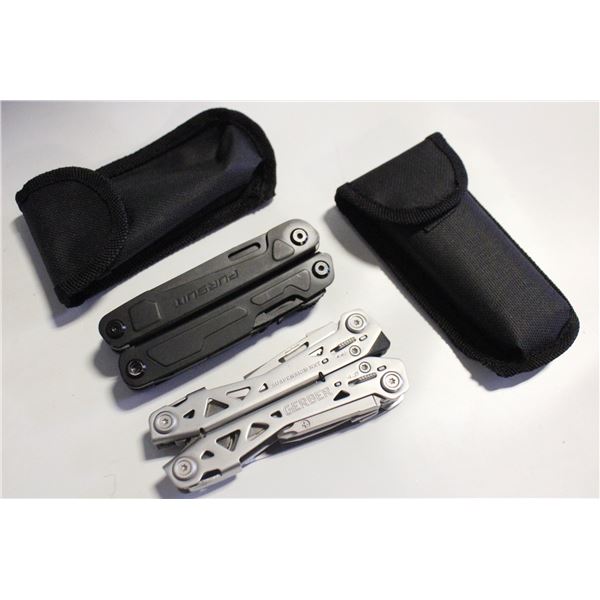 BAG WITH 2 CAMPING MULTITOOL KNIVES