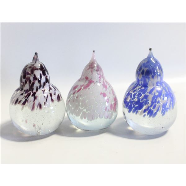 3 HANDMADE GUERNSEY ISLAND GLASS