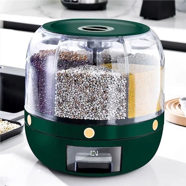 BIG SIZE 6 BUCKET 360° ROTATING GRAINS DISPENSER