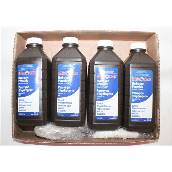 4 NEW HYDROGEN PEROXID WOUND CLEANER 473MLS EACH