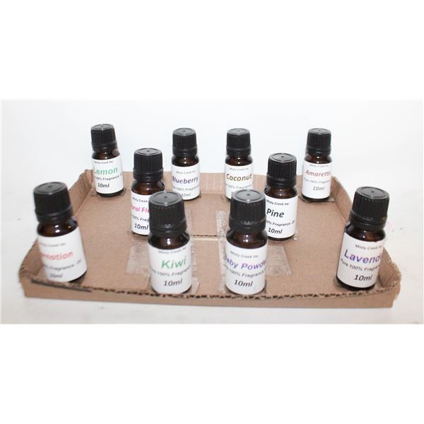 NEW 10 BOTTLES 10ML FRAGRANCE OILS ASSORTED SCENTS