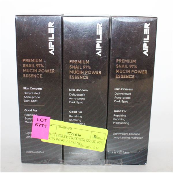 NEW 3 SEALED PREMIUM SNAIL 97% MUCIN POWER ESSENCE