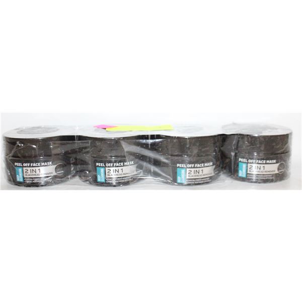 NEW 4 SEALED PEEL OFF FACE MASK 2 IN 1 BLACKHEAD-