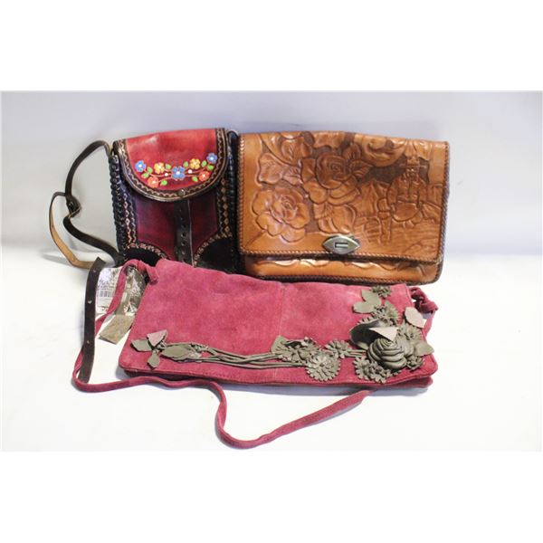 3 LEATHER PURSES