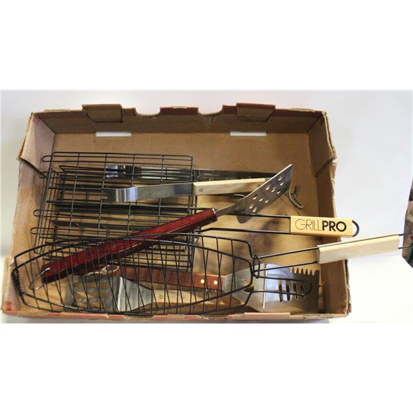 NEW 6 BBQ UTENSILS STAINLESS STEEL ACCESSORIES