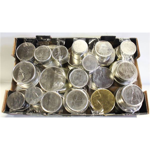 40 METAL 89MLS TIN CANS WITH LIDS FOR CRAFTS, ETC