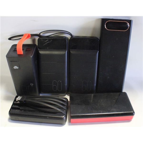 FLAT OF 6 POWER BANKS ALL WORKING