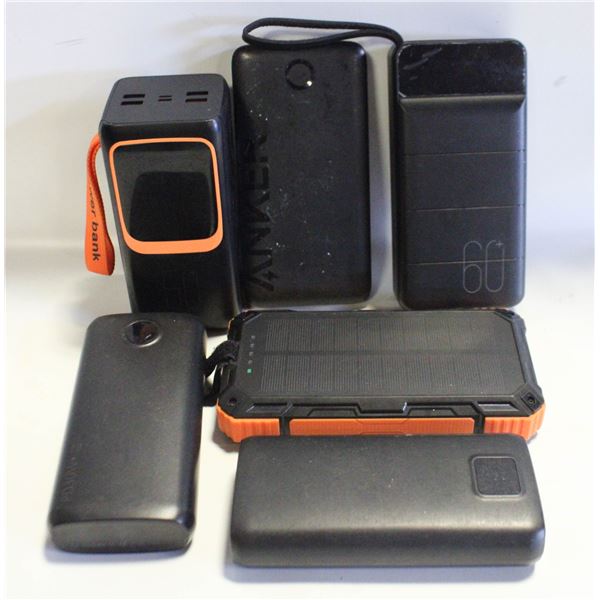 FLAT OF 6 POWER BANKS ALL WORKING