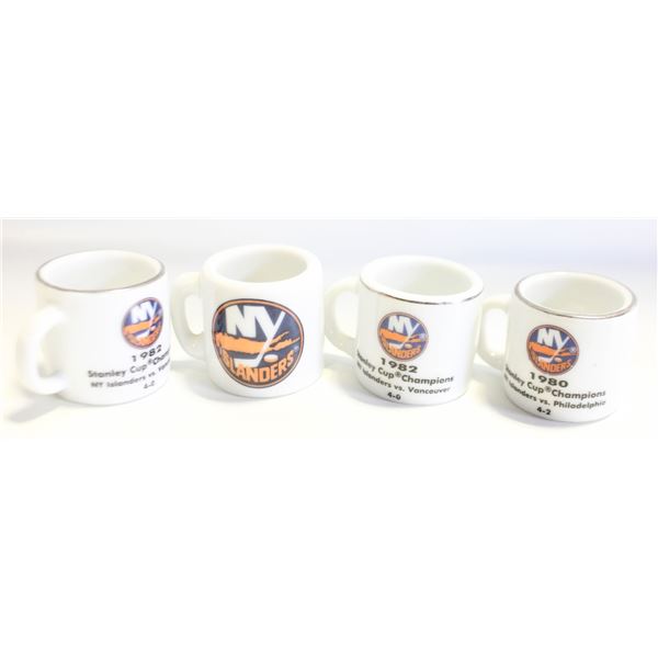 LOT OF 4 NY ISLANDERS MINI MUGS