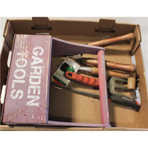 GARDEN TOOL STORAGE AND GARDEN TOOLS