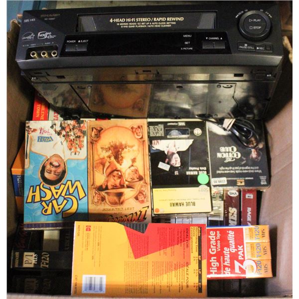 59 VHS TAPES AND VHS PLAYER