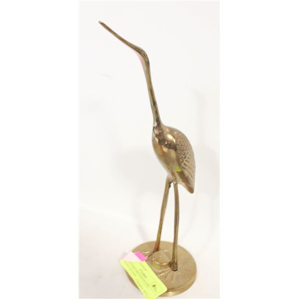 BRASS BIRD ORNAMENT 11X5 INCHES VINTAGE