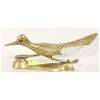Image 1 : BRASS BIRD ORNAMENT 8X3.5 INCHES VINTAGE