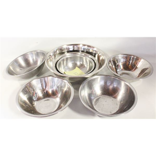 7 STAINLESS STEEL MIXING BOWLS