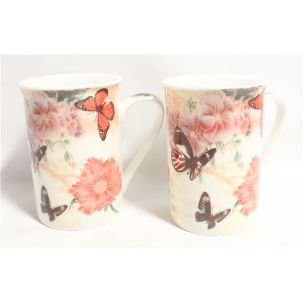 ADELINE FINE POCELAIN BUTTERFLY MUG SET