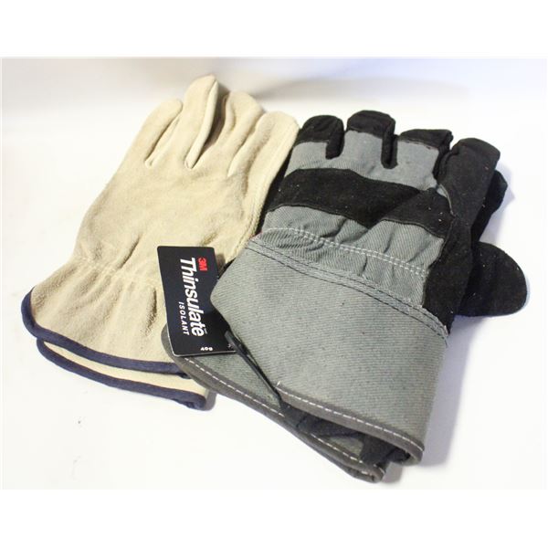 2 PAIRS THINSULATE GLOVES XL
