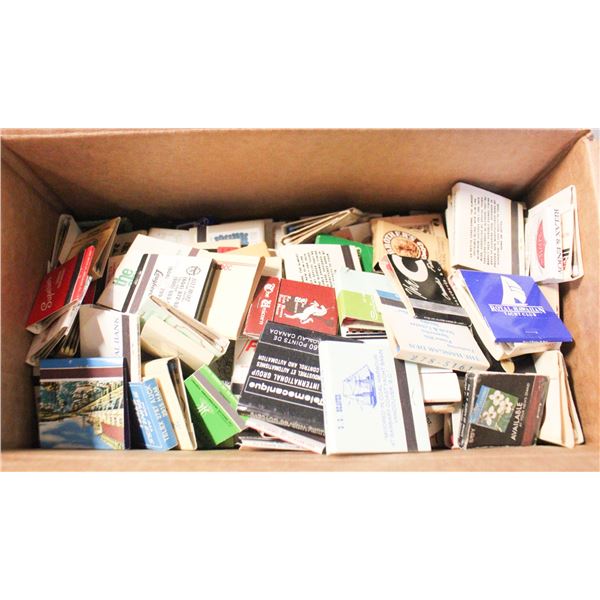 BOX OF 250 VINTAGE USED/UNUSED ADVERTISE MATCH