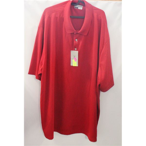 PGA TOUR MENS GOLF POLO SHIRT RED SIZE 4XLT NEW
