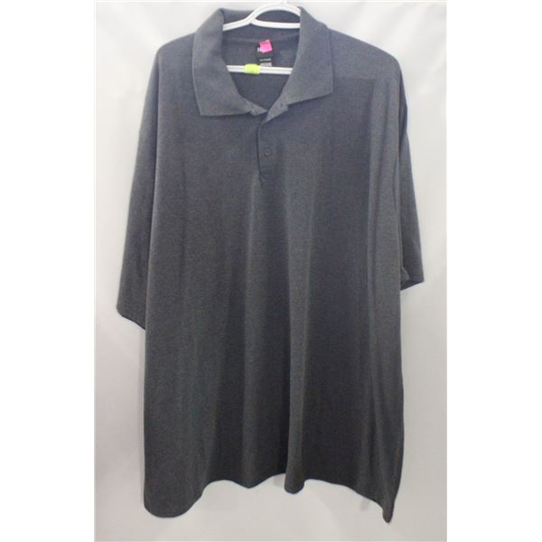 HANES MENS SHORT SLEEVE POLO SHIRT SZ 4XL GRAY