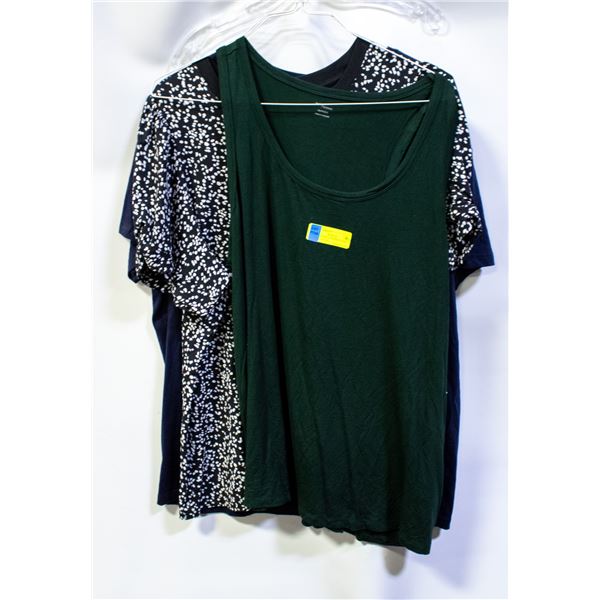 NEW ASSORTED WOMENS TOPS WITH TAGS 2XL.