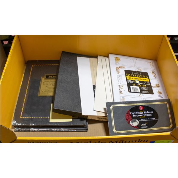BOX OF RECEPTION CARDS W/ENVELOPES,