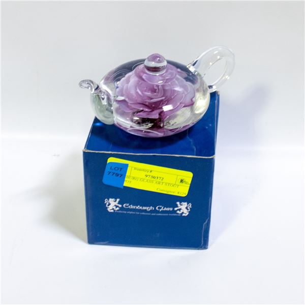 EDINBURG GLASS ART STOUT TEAPOT