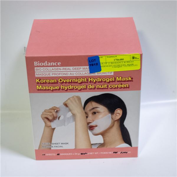 BOX OF 22 BIODANCE KOREAN OVERNIGHT HYDROGEL MASK