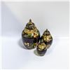 Image 1 : 3PC BRASS URN VINTAGE CLOISONNE