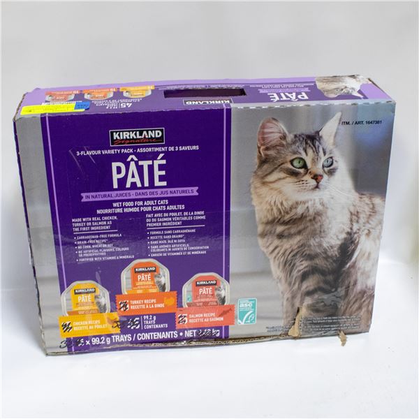 BOX OF 38 KIRKLAND PATE WET FOOD FOR ADULT CATS