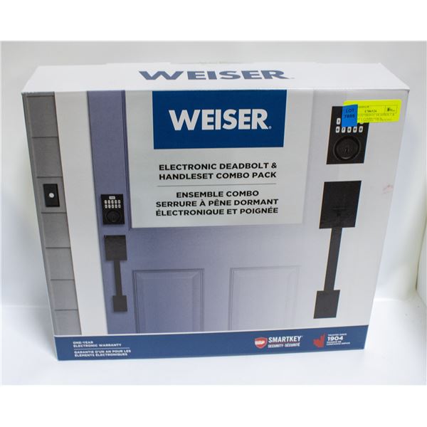 WEISER ELECTRONIC DEADBOLT & HANDLESET COMBO PACK