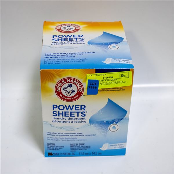 BOX OF 3 ARM & HAMMER LAUNDRY DETERGENT SHEETS