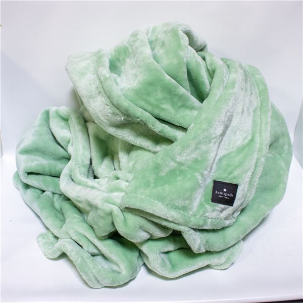 NEW KATE SPADE PLUSH THROW BLANKET MINT GREEN