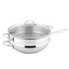 Image 1 : NEW 3 PIECE LINKFAIR STAINLESS STEEL WOK WITH LID