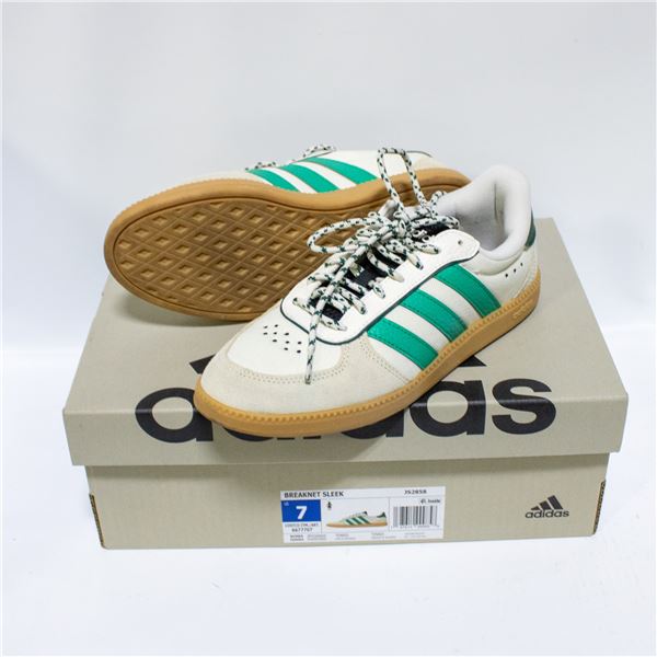 ADIDAS WOMENS TENNIS SHOE WHITE & GREEN SIZE 7