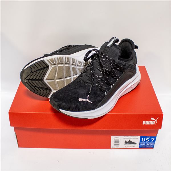 PUMA WOMENS RUNNING SHOE BLACK & WHITE SIZE 7