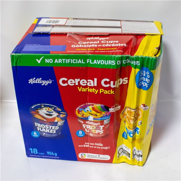 NEW KELLOGG'S CEREAL CUPS VARIETY PACK - 954G