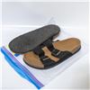 Image 1 : SKECHERS WOMENS SLIP ON SANDALS BLACK & TAN SZ 6