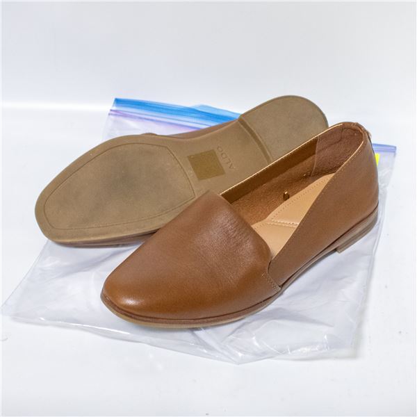 ALDO WOMENS LEATHER FLATS BROWN SIZE 8