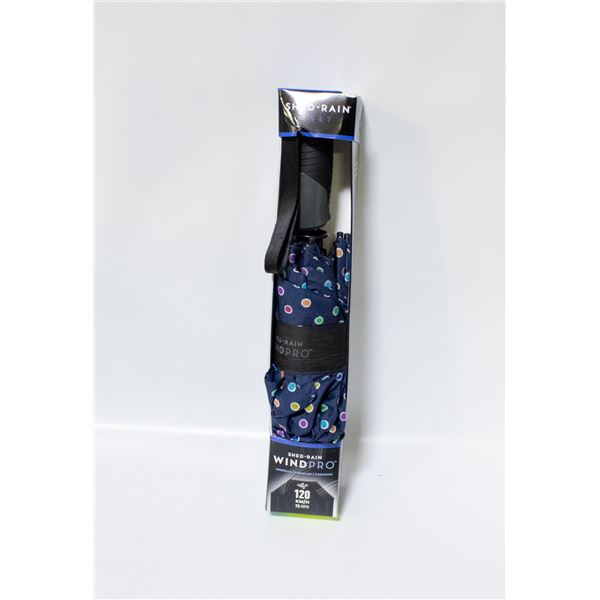 SHEDRAIN WINDPRO COMPACT UMBRELLA BLUE POLKA DOTS