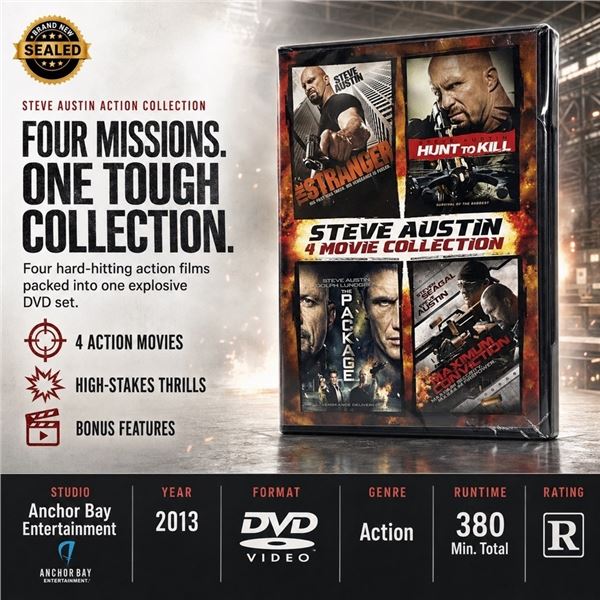 NEW DVD "STEVE AUSTIN 4 MOVIE COLLECTION" 2013