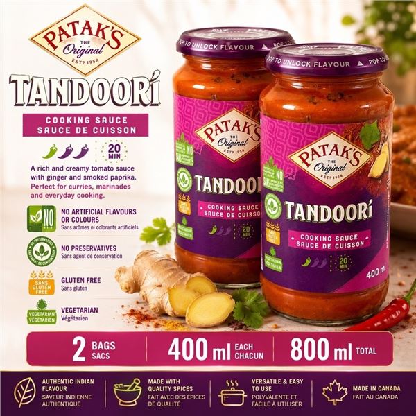 2 PATAK'S TANDOORI COOKING SAUCE BB 11/26