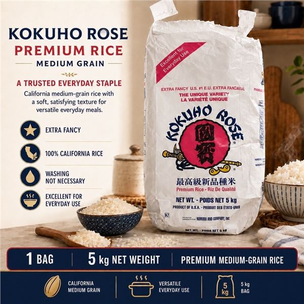 KOKUHO ROSE PREMIUM RICE 5KG BB 10/26
